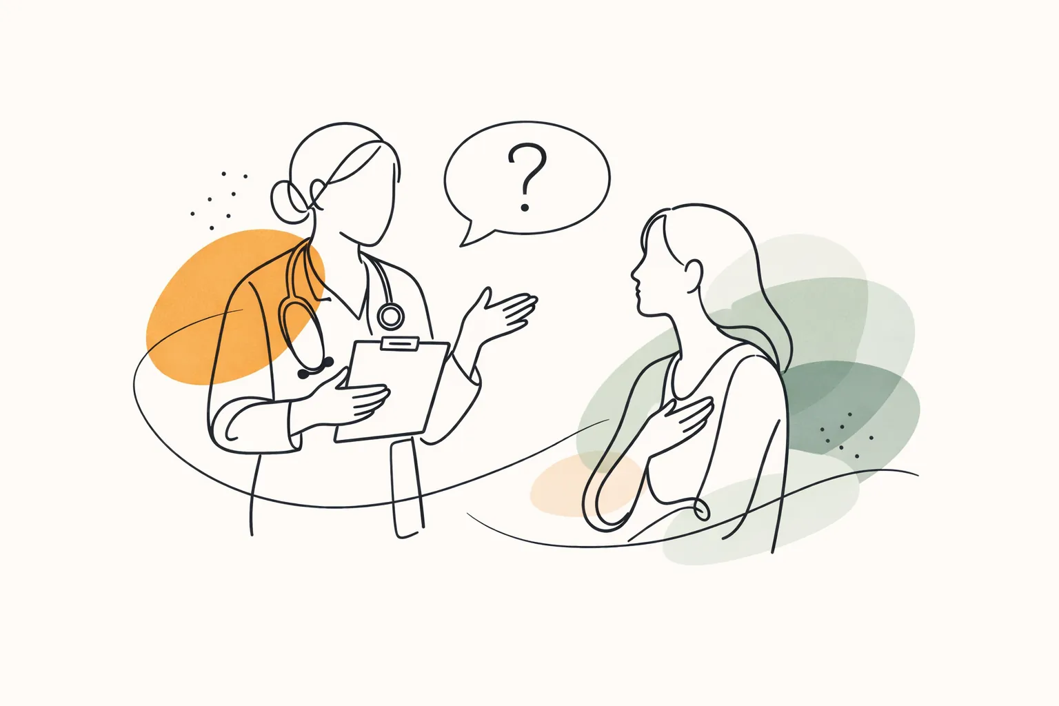 Doctor and patient in consultation — illustration