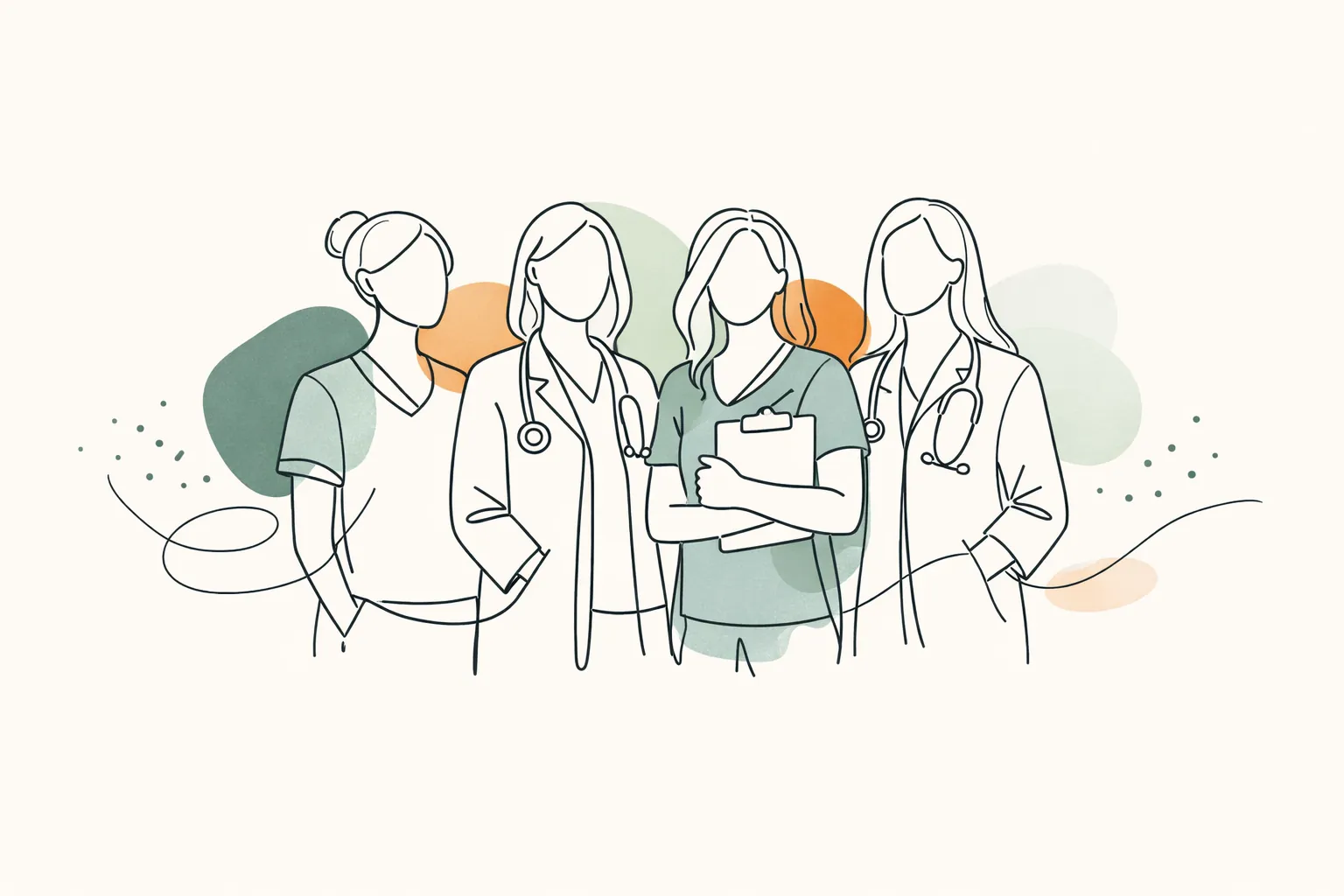 All-female medical team illustration