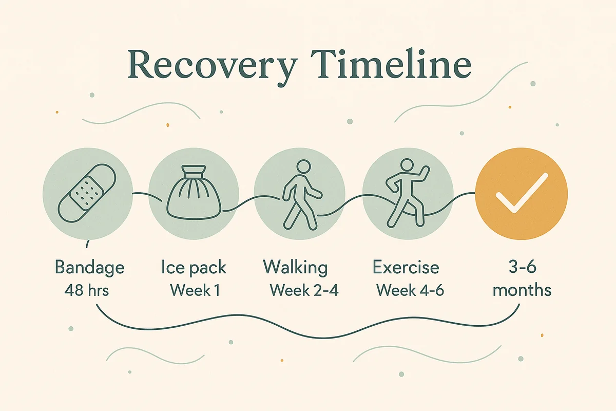 Labiaplasty recovery timeline — phases from 48 hours to 6 months